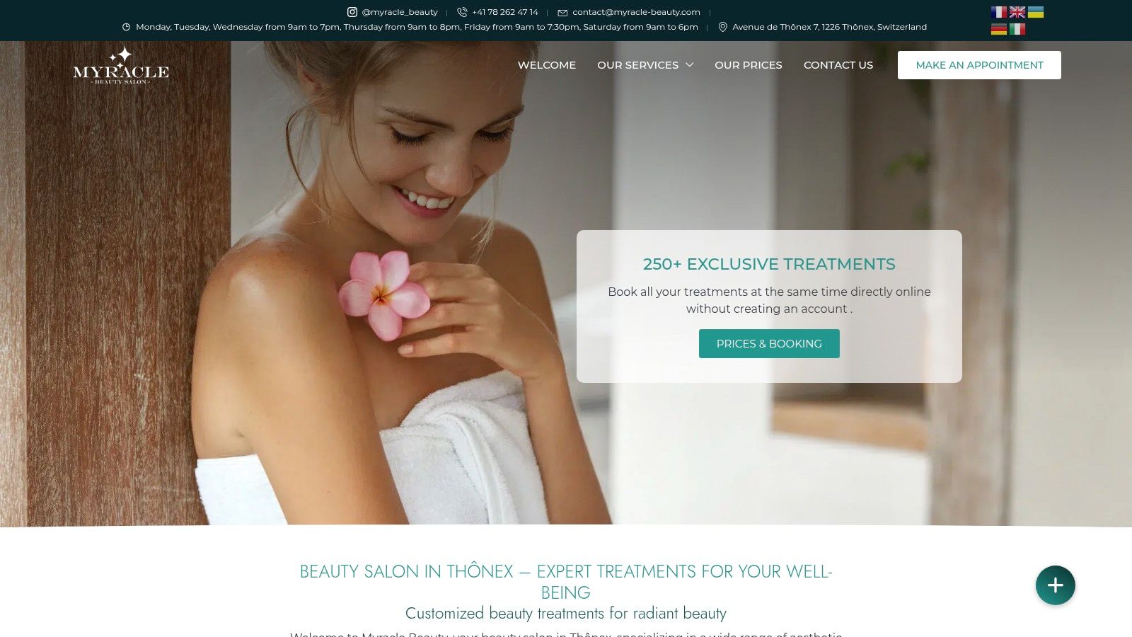 Screenshot from https://www.myracle-beauty.com